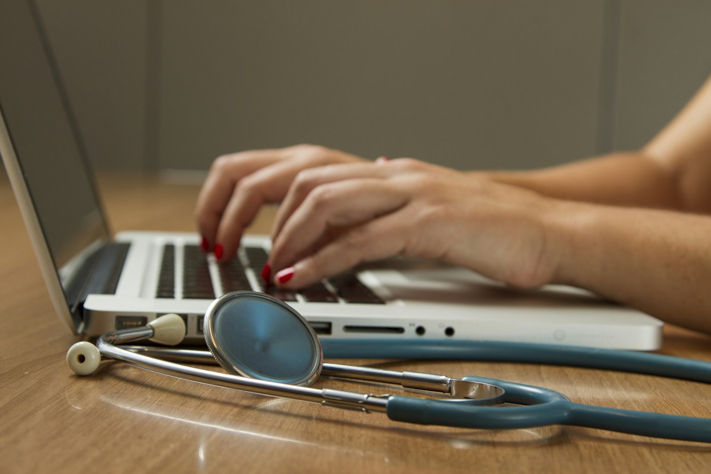 A clinician with a stethoscope